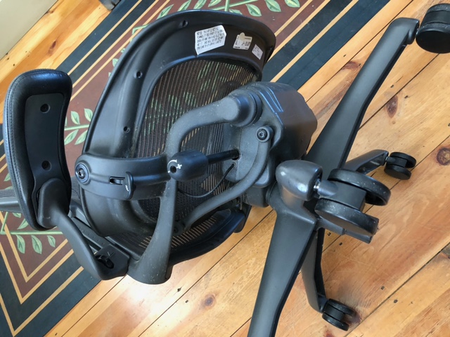 Broken aeron chair being fixed in Connecticut